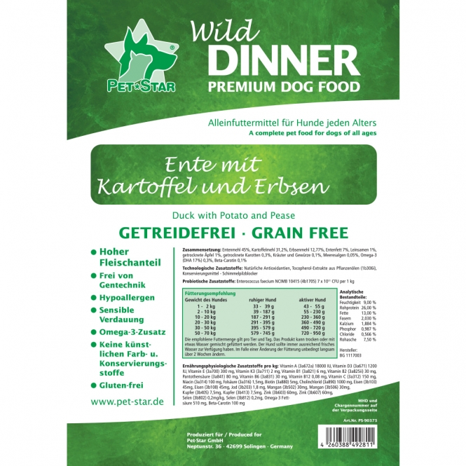 Wild Dinner Ente - Getreidefrei - 3 kg